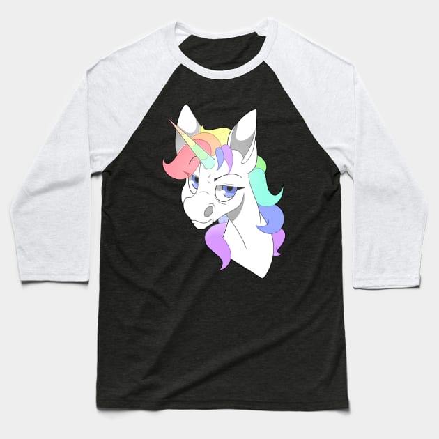 Annoyed Uni Baseball T-Shirt by MissClayPony